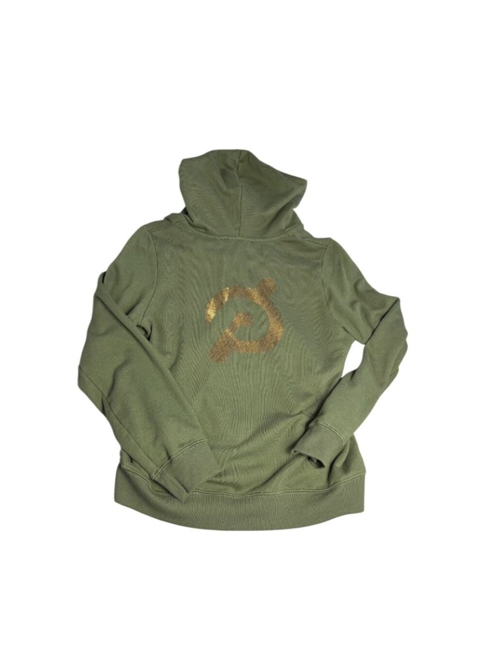 Peloton Olive Green Soft French Terry Full Zip Up Hoodie Sweatshirt Large